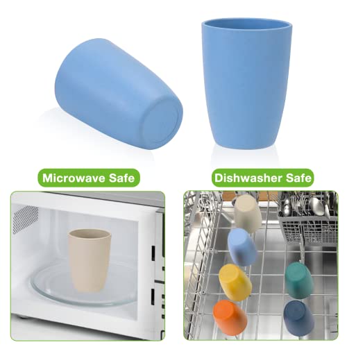 image for Mfacoy Wheat Straw Cups Set of 6, 12 oz Unbreakable Drinking Cups, Reu