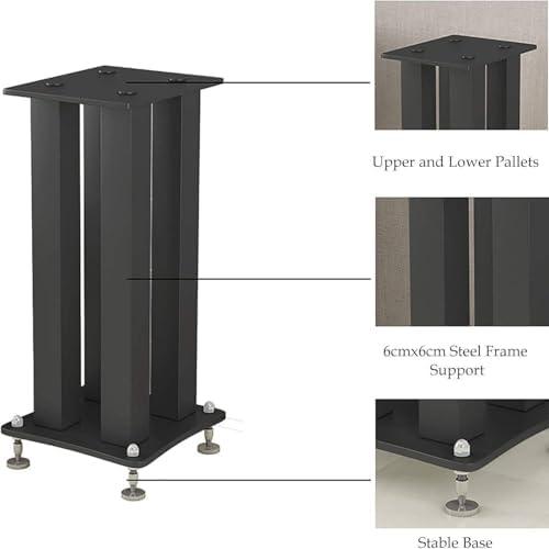 Speaker Stand,Heavy Duty Speaker Stands - Universal Steel Frame Floor Stands, Vibration-Reducing Design, Sturdy Pair for Home Audio Systems & Professional Sound Setup