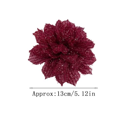 Image of Dainty Mesh fabric Flower Large Big Brooches Lapel Pins Vintage Silk Flowers Brooch Pin for Women Wedding Party Dance Banquet Dress Suit Ceremony Clothes Accessories Jewelry Gifts 130mm