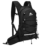 Flintronic Mochila de Ciclismo Ligera para Mountai...: 🚵‍♂️【Diseño para ciclismo】 La mochila de ciclismo de 8L tiene un compartimento principal que puede acomodar una bolsa de hidratación de 2L y dos correas mágicas de cierre de velcro para asegurar los orificios de la bolsa de agua. Orificio superior de...