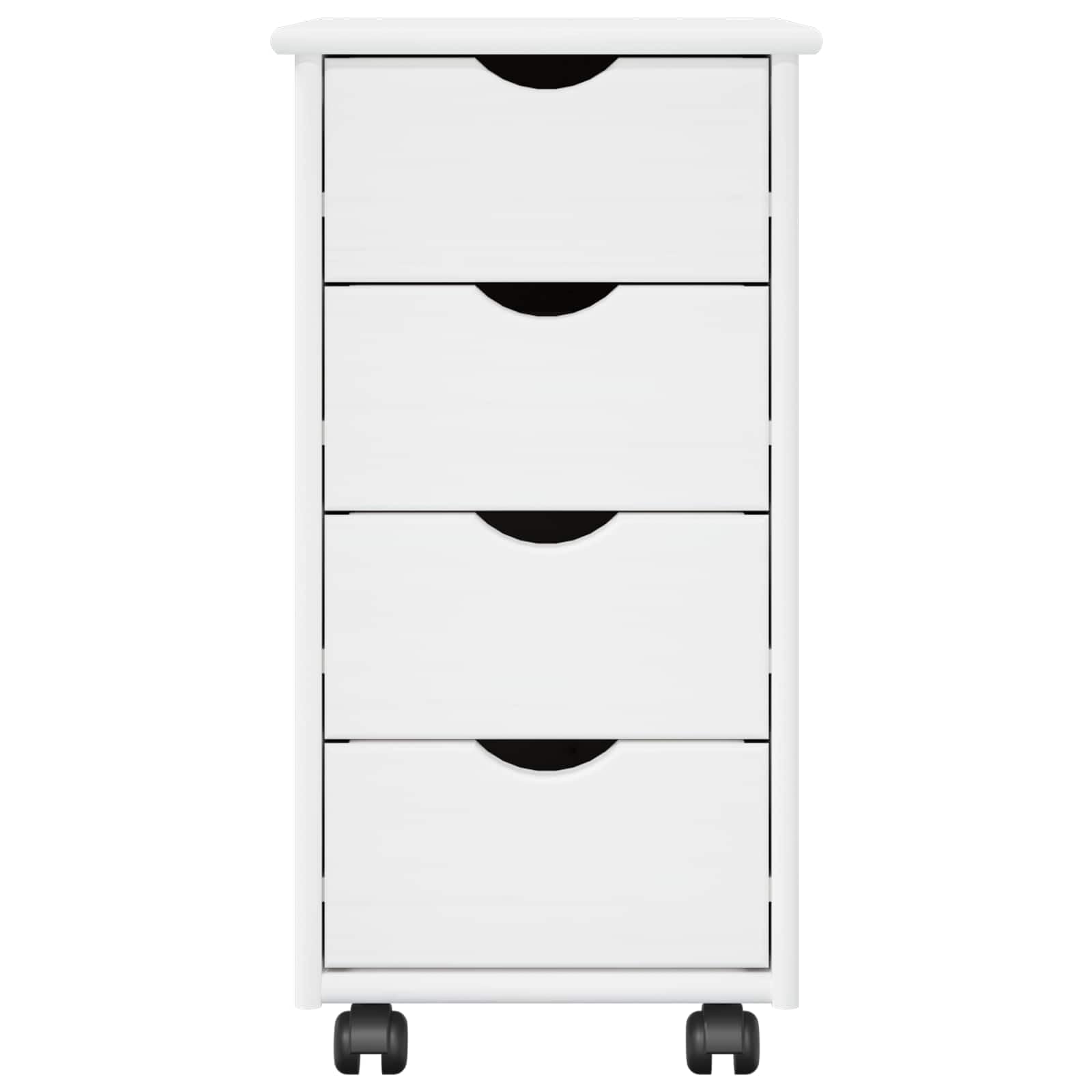vidaXL Cabinet Roulant Blanc 34 x 39 x 65,5 cm Bois de Pin Massif, Meuble Roulant Minimaliste, en pin, Rangement rectangulaire, tiroirs spacieux, Parfait pour Bureau ou Chambre