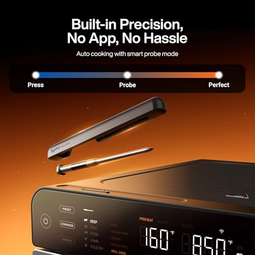 Image of Typhur Sync Oven Smart Countertop Toaster Oven Air Fryer Combo, 12‑in‑1 Built‑In 5‑Sensor Wireless Probe (±0.3 C), 30% Faster 360 Airflow Convection with 2400 RPM Turbo Fan, Stainless Steel, 27QT
