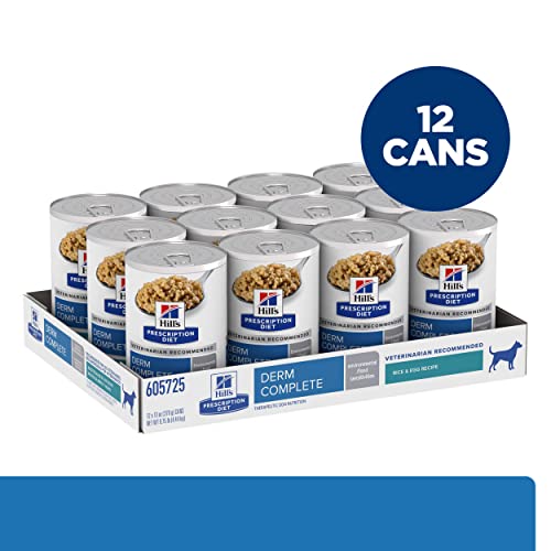 Hill's Prescription Diet Derm Complete Rice & Egg Recipe Wet Dog Food, Veterinary Diet, 13 Oz. Cans, 12-Pack #TOP2