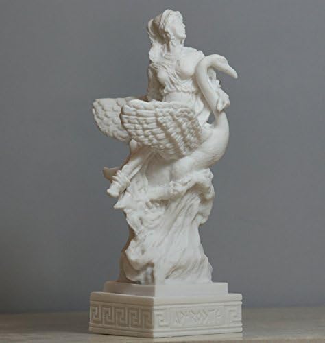 Aphrodite & Swan Greek Goddess Venus Statue Alabaster Sculpture 6.3 in
