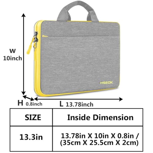 Image of Hseok Laptop Sleeve 13-14 Inch Case Briefcase Compatible with MacBook Neo Pro 14 M5 /M4 /M3 /M2 /M1, All Models 13.3 Mac Air /Pro, XPS 13 14, Most Popular 13 inch-14 inch Notebooks,L01G01