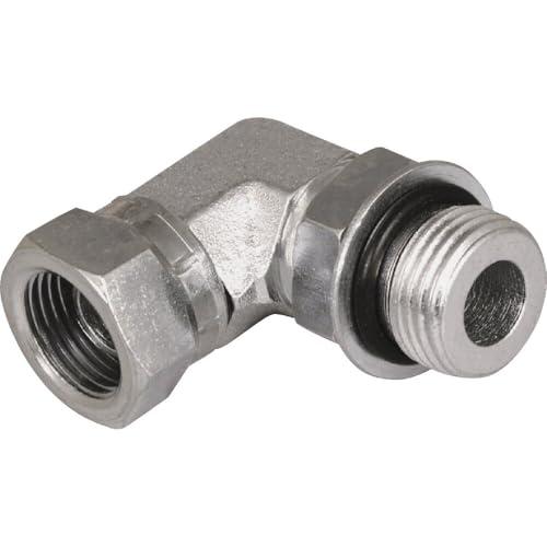 Apache 39006126 1/2" Male O-Ring Boss x 3/8" Female Pipe Swivel 90° Hydraulic Adapter (Style 6901)