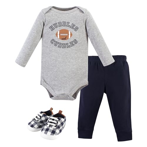 Image of Hudson Baby Baby Cotton Bodysuit, Pant and Shoe Set