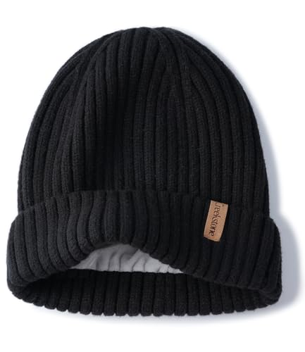 Creekstone Bonnet en Laine Mérinos pour Homme et Femme - Bonnet d'hiver Chaud en Tricot Double Couche - Doublure en Polaire - Chapeaux de Ski (FR/ES, Alpha/Lettres,...