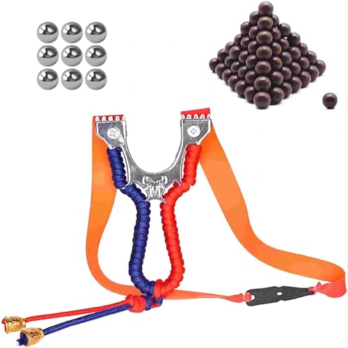 Elastici professionali JagdTon. Viene fornito con elastici e piccolo cacciavite, 50 sfere in acciaio da 7 mm e 50 palline di fango da 8 mm.
