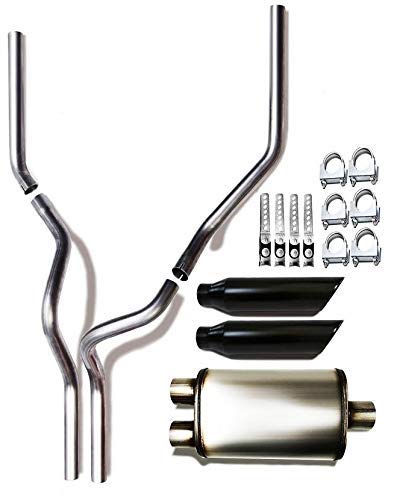 Dual pipes conversion exhaust kit fits 1993-2002 GMC/Chevy C, K trucks 2.5"