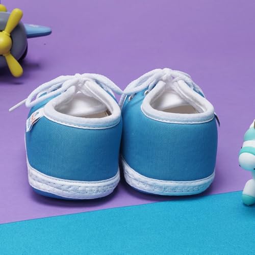 Image of Neska Moda 6 To 12 Months Baby Boys & Baby Girls Cute Soft Cotton Pre-Walker Lace Booties-BT4713