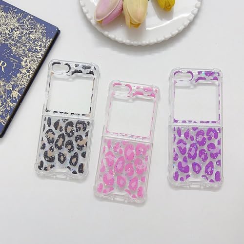 Coque Samsung Galaxy Z Flip 5 transparente léopard violette - 2