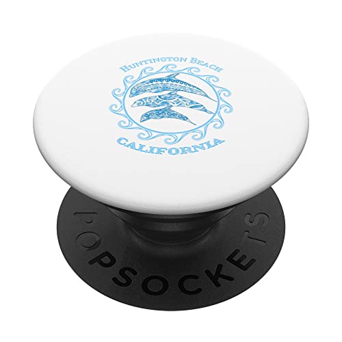 Huntington Beach California Tribal Dolphins Ocean Animals PopSockets Swappable PopGrip