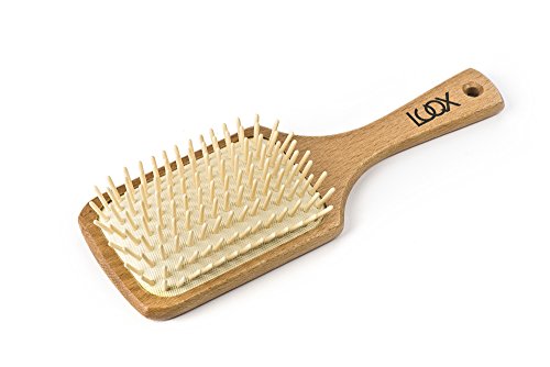 LUQX Haarbürste Spezial Vegan Brush II - Holzbürste, Paddlebrush mit Holzstiften Cover