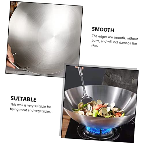 Wok de acero inoxidable BESTOYARD con doble asa y fondo plano miniatura 6