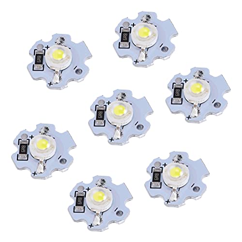 Image of Hyuduo 1W 5V LED Chip Bulb, Light Beads 200lm Brightness High Bead Light Source Chip with Aluminum Plate for Floodlight, Pack of 25(Pure White 60006500K)