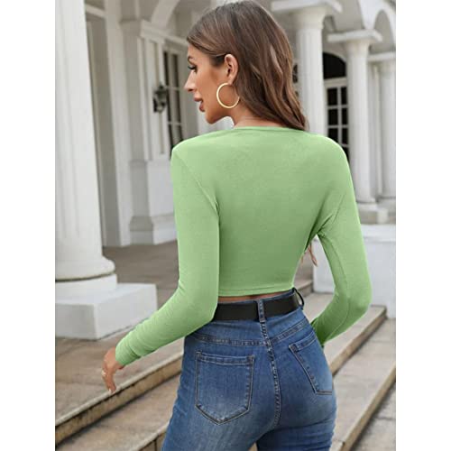Image of GLARE & BLAIR Sweetheart Neck Lace Trim Long Sleeve Regular Fit Ribbed Tops for Women