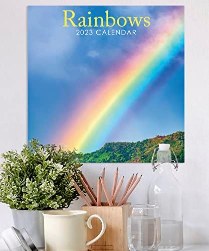 2023 Rainbows Square Hanging Wall Calendar - No Plastic - 12" x 12" Planner, Prism, Spectrum, Colour, Organiser, Home, Family, Schedule, Agenda, Gift