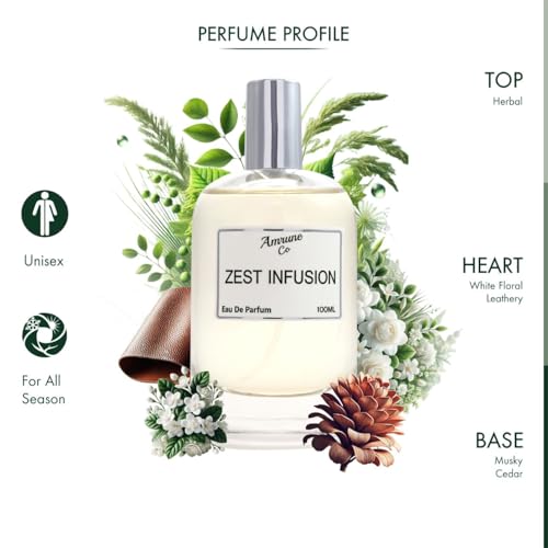 Image of Zest Infusion | Luxury Men Eau De Parfum | Leather White Floral Warm Spicy | Perfume Spray for Man | Strong & Long Lasting Fragrance | Luxury Gift for Him | 100 ml