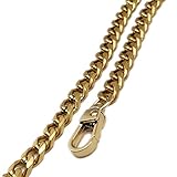 Wide 9mm Polish 6 Surface Type Golden Chain Strap for Women Purse Bag Straps Replacement Crossbody/Shoulder Bag Chain Strap (YRBS) (Length 62 inch)