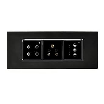 L&G 6 Modular Smart Switch Board | 3 Smart Switch Control, 1 Smart Fan Regulator, 1 Socket | Google Home Switch Board | German Technology with Indian Standards | Compatible with Alexa, Google Home & SIRI Shortcut (Size: 6M- 220 x 90 x 45 mm)