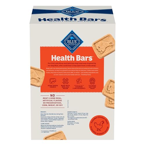 Image of Blue Buffalo Health Bars Crunchy Dog Biscuits, Oven-Baked with Natural Ingredients, Bacon, Egg & Cheese, 3.5-lbs Box (Pack of 3)