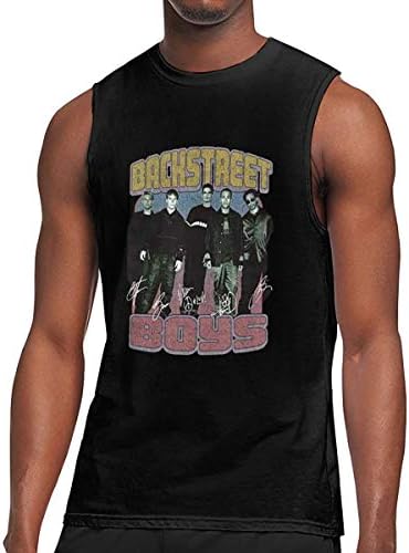 Robert K fsaaz Backstreet Boys Men's Gym Shirt Workout T-Shirt Sleeveless Muscle Cut Training Vest Performance Jersey Black