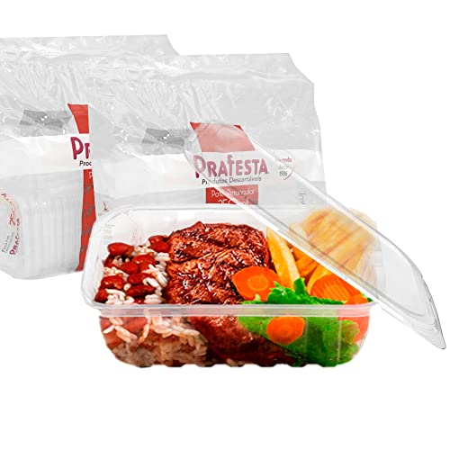 48 Potes Plástico Descartável Transparente Doces Marmita Fit