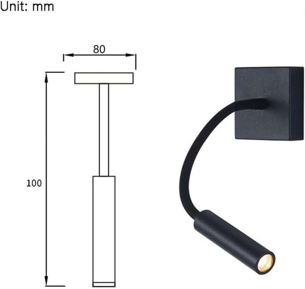 Industria Wewnętrzna lampa ścienna LED łabędź szyja mocowanie ścienne do łóżka do czytania 33 cm idealna do sypialni, biura, przedpokoju, kawiarni lub hotelu