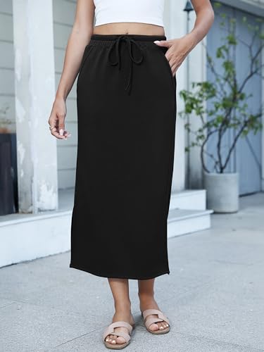 Image of ANRABESS Casual Maxi Skirts for Women, High Waist, Summer, Drawstring, Ideal for Daily Wear, Office & Weekend Outings 2026