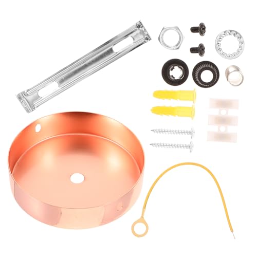 Toddmomy Ceiling Canopy Light Kit Rose Gold Pendant Light Mounting Plate Iron Cover Plate for DIY Lighting Fixtures Electroplated Rust-Resistant Ceiling Cover for Home Living and Bedroom