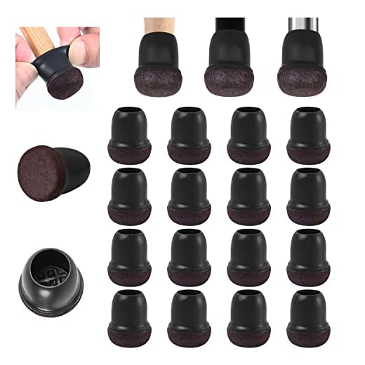 24 PCS Extra Small Silicone Chair Leg Floor Protectors with Wrapped Felt, Chair Leg Caps, Chair Leg Cups Covers, Floor Protectors for Chair, Bar Stool Leg Protectors, Fit 0.5-0.8"(Round, Black)
