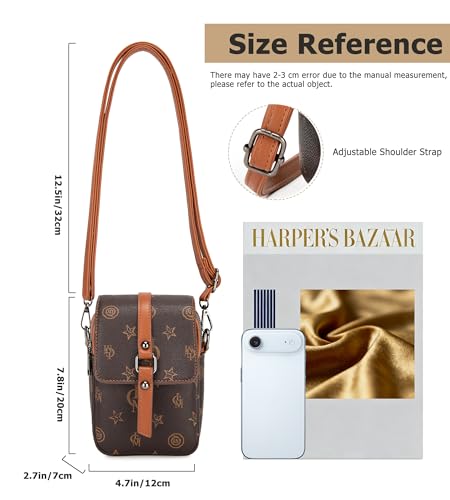 Image of myfriday Vintage Crossbody Phone Bag for Women, Small PU Leather Shoulder Purse and Handbag