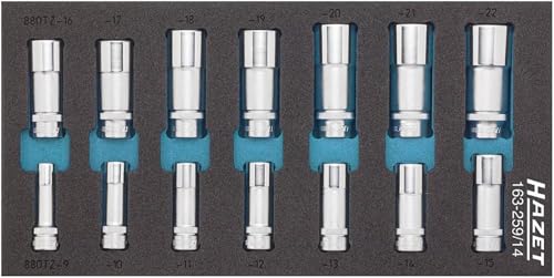 Hazet 163-259/14 Innenvierkant Antrieb 10 = 3/8 Zoll Doppel-6kt-Steckschlüssel-Einsatz-Satz 1 Hazet 163-259/14 Innenvierkant Antrieb 10 = 3/8 Zoll Doppel-6kt-Steckschlüssel-Einsatz-Satz