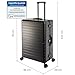 Travelhouse Oslo großer Aluminium Reisekoffer Schwarz L-75cm Hartschalenkoffer 2X TSA Zahlenschloss 4 Doppelräder 360° Rollen Markenqualität Vol. 102L