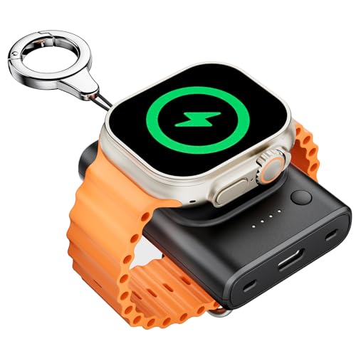 Phelinta for Apple Watch Charger, 1800mAh Portable iWatch Charger Compatible with Apple Watch Ultra 2/9/8/7/6/SE/5/4/3/2, Magnetic Travel Watch Charger for iWatch 8 Charger with Keychain