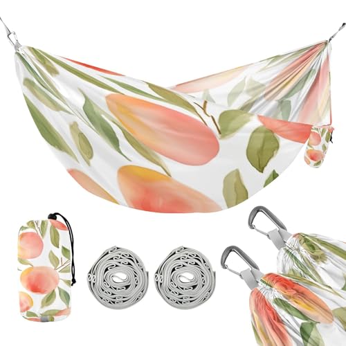 ATTX Pink Peach Camping Hammock - Lightweight & Portable Hammocks, Heavy Duty 330lbs Capacity for Indoor, Hiking, Backpacking, Travel, Backyard, Beach#304