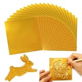 20PCs Gold Aluminum Foil Sheets for Crafts, 70 μm Embossing Metal Sheets