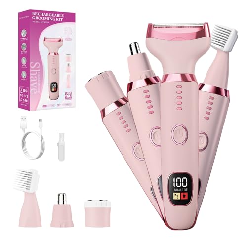 WIYOHO Depilador Elétrico Feminino 4 em 1 Recarregável, Removedor de Pelos