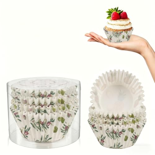 Kiopdse Cupcake Liners,100 pcs Muffin Liners,Cupcake Wrappers,Paper Cupcake Liners,Olives Paper Muffin Cupcake Liners,Muffin Baking Cups,Paper Baking Cups,Cupcake Papers,Standard Size 2x1.25inch