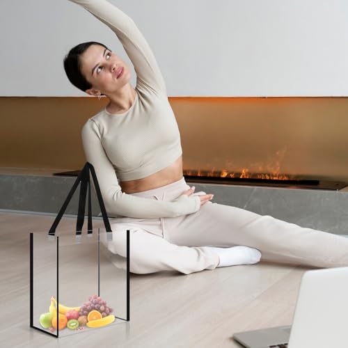 8 Packs 12 x 12 x 6 Inch Clear Tote Bags Stadium Approved, PVC Plastic Tote Bag With Handles, Clear Beach Bag for Shopping, Sports, Work, Beach, Concert, School4