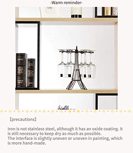 6-Hook Eiffel Tower Freestanding Metal Countertop Wine Glass Holder Stand Stemware Rack, Air Drying System Tree Display (Bronze) #TOP4