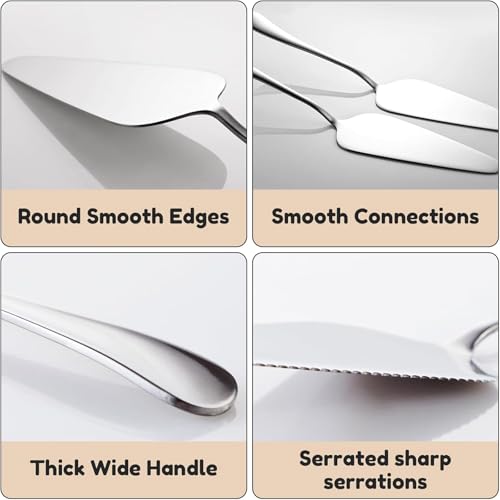 Miniatura 3 de Funngy Pala Para Servir Tartas,2 Pcs Pala Y Cortador Para Tartas Pizza Y Pasteles Juego De Acero Inoxidable Corta Tartas Para Servir Y Cortar Ideal Para Bodas Eventos Y Cocina Diaria