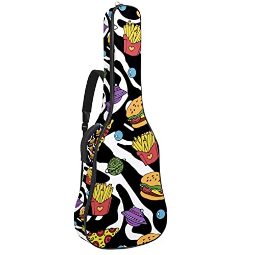 Guitare acoustique sac à dos étanche à motif avec organiseur complet
