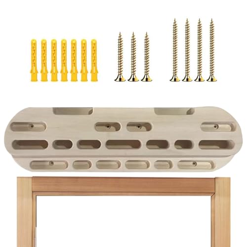 PUCHEN Climbing Board, Portable Rock Climbing Training Hangboard, Climbing Board for Doorway, Finger Grip Strengthener Trainer with Edges and Pockets, Includes Finger File