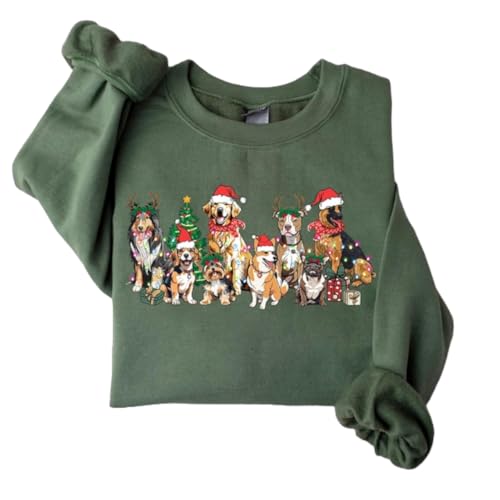 NANI Christmas Animals Sweatshirt, Women Funny Christmas Dog Sweatshirt