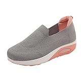 Sunnyuk Laufschuhe Damen Weich Sohle mit Mesh Plateau Abrollsohle Freizeitschuhe Bequem Outdoor Fitness Sportschuhe Walkingschuhe Straßenlaufschuhe Leichte Sportlich Turnschuhe Damenschuhe