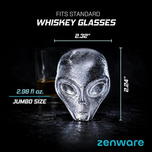 Molde de Cubos de Hielo Alien Grandes 3D con Tapa Spill-Free miniatura 4