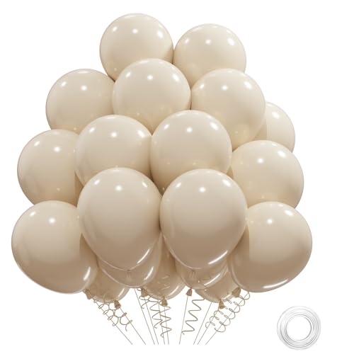 Ballons Blanc Sable, 30 Pièces Ballon Creme En Latex Pour Baby Shower Decoration Mariage Remise Des Diplômes Festival Décorations, Ballons Anniversaire...
