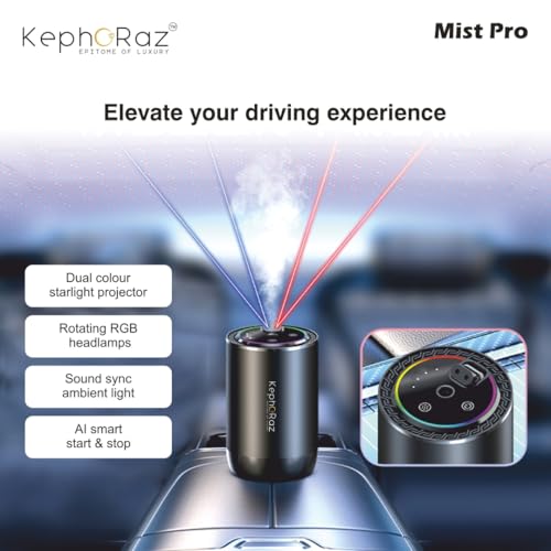 Image of Mist Pro - Premium Car Fragrance Diffuser with Dual Star Light Projection, RGB Ambient Light, AI Smart Start /Stop & Type-C Charging (Velvet Blaze)